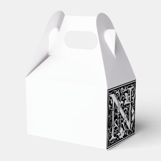 フローラアルファベットモノグラム文字Nタイルモリス フェイバーボックス (正面サイド)