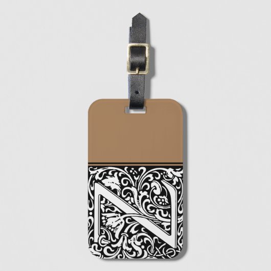 フローラアルファベットモノグラム文字Zラゲージタグ ラゲッジタグ (正面縦)