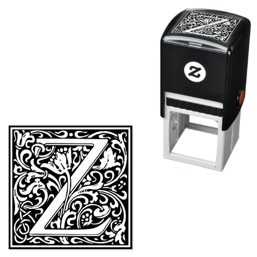 フローラアルファベットモノグラム文字Z セルフインキングスタンプ (インサイチュ)