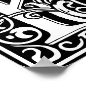 フローラアルファベット文字K ポスター (角)