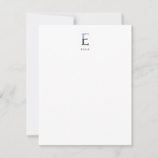フローラアルファベット – E – ひな形ノートカード ノートカード (正面)