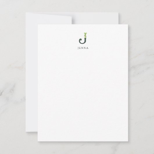 フローラアルファベット – J – ひな形ノートカード ノートカード (正面)