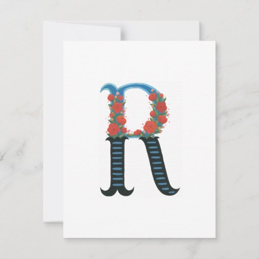 フローラアルファベット – R – ひな形ノートカード ノートカード (裏面)