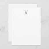 フローラアルファベット – V – ひな形ノートカード ノートカード (正面/裏面)
