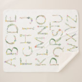 フローラアルファベットABCフリースブランケット シェルパブランケット (正面(横))