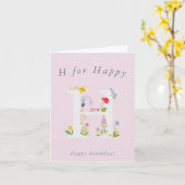 フローラアルファベットH （誕生日カード用） カード (黄色い花)