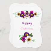 フローラアレンジメント誕生日パーティーお祝い 招待状 (正面/裏面)