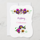 フローラアレンジメント誕生日パーティーお祝い 招待状 (正面)