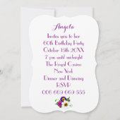 フローラアレンジメント誕生日パーティーお祝い 招待状 (裏面)