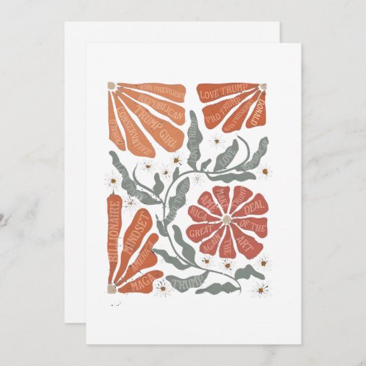 フローラアンチトランプ政治的抗議に抵抗する シーズンカード (正面/裏面)