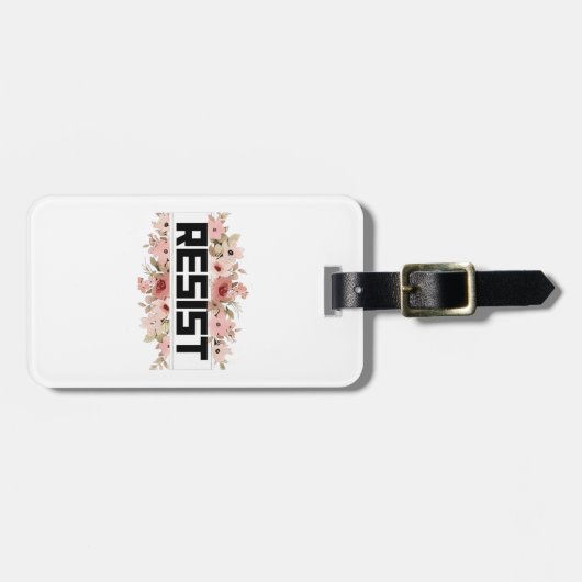 フローラアンチトランプ政治的抗議に抵抗する ラゲッジタグ (正面横)
