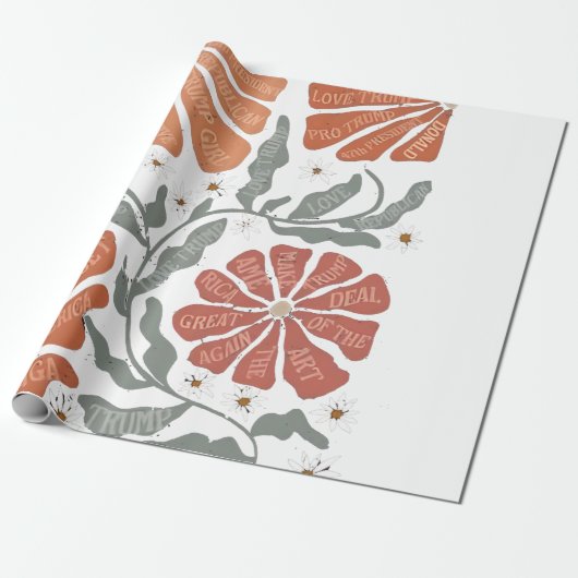 フローラアンチトランプ政治的抗議に抵抗する ラッピングペーパー (アンロールド)