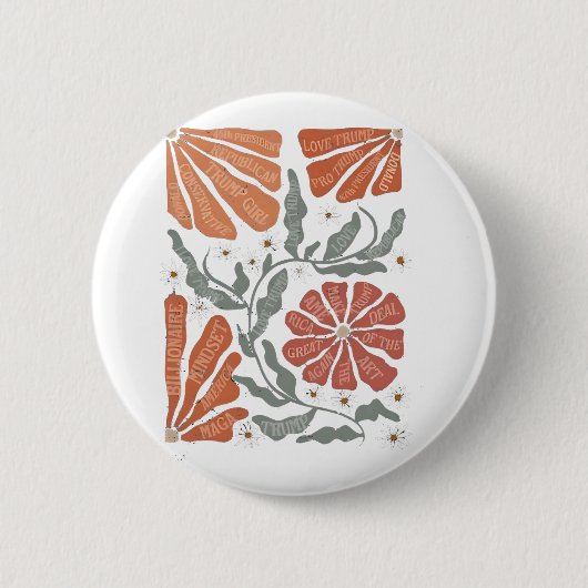 フローラアンチトランプ政治的抗議に抵抗する 缶バッジ (正面)