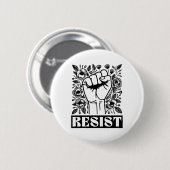 フローラアンチトランプ政治的抗議に抵抗す自由主義のる 缶バッジ (正面&裏面)