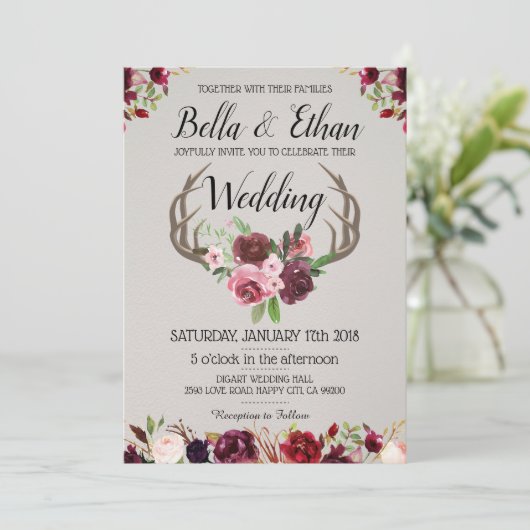 フローラアントラースイートディアー狩りスタイル結婚ズ 招待状 (スタンド正面)