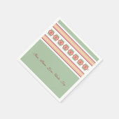 フローラアンドかわいらし紙グストライプリーンナプキンス スタンダードカクテルナプキン (角)