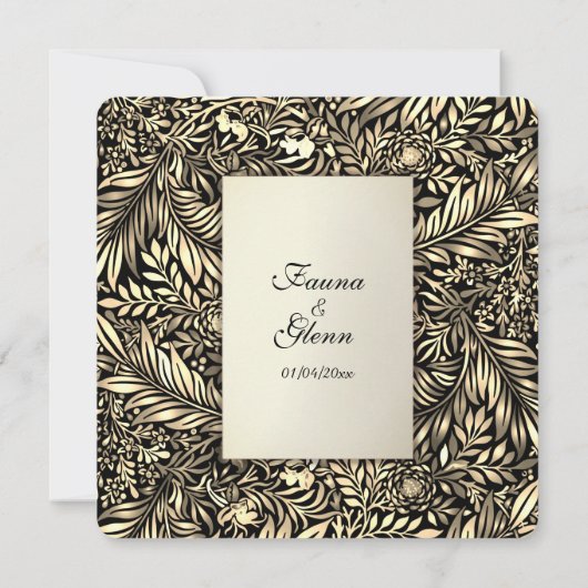 フローラアンドファーンズゴールデン結婚式招待状 招待状 (裏面)