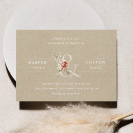 フローラアンパエレガントン素朴・クラフト結婚ズ 招待状