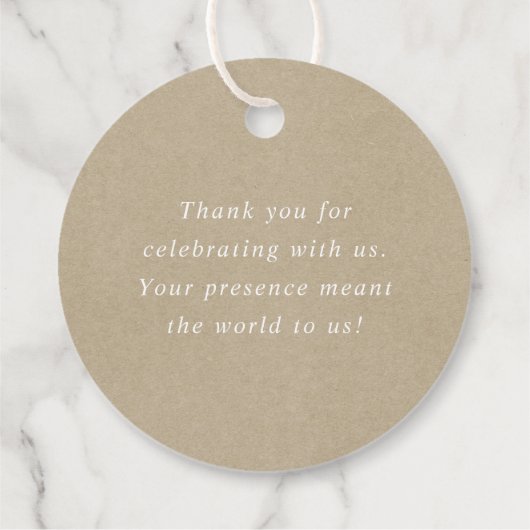 フローラアンパサンドエレガントな結婚式サンキュークラフト フェイバータグ (裏面)