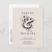 フローラアンパサンド結婚赤面婚約パーティ 案内ポストカード (正面/裏面)