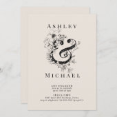 フローラアンパサンド赤面婚約パーティ 招待状 (正面/裏面)