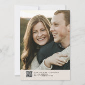 フローラアンパサンドQRコード赤面フォト婚約 招待状 (裏面)