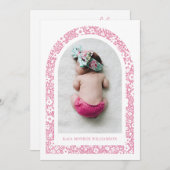 フローラアーチの誕生発表 招待状 (正面/裏面)