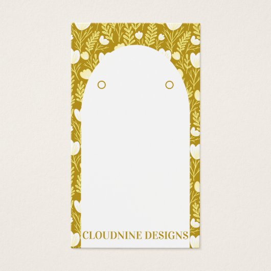 フローラアーチイヤリングゴールデンジュエリーディスプレイカード (正面)