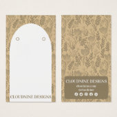 フローラアーチイヤリングニュートラルジュエリー表示カード (正面&裏面)