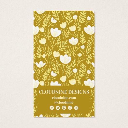 フローラアーチイヤリングマスタードジュエリーディスプレイカード (裏面)