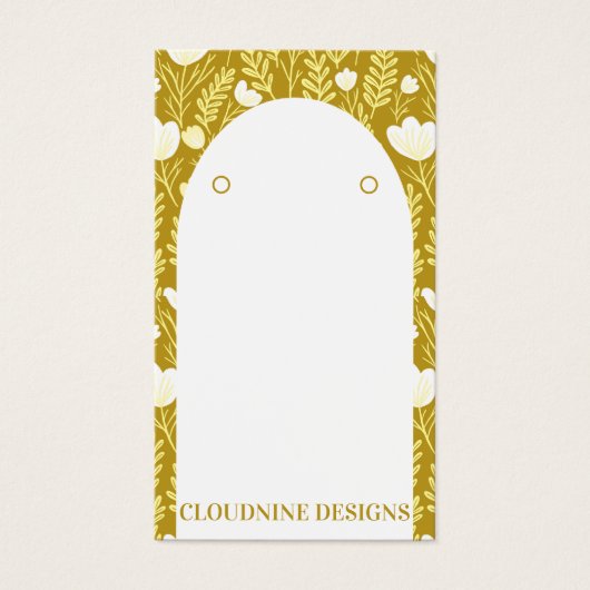フローラアーチイヤリングマスタードジュエリーディスプレイカード