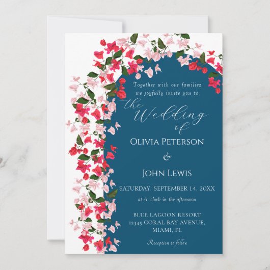 フローラアーチウィズブーゲンビリア結婚式招待状 招待状 (正面)