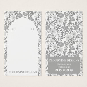 フローラアーチシックグレーイヤリングジュエリーディスプレイカード