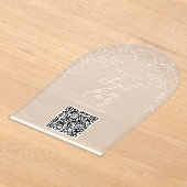 フローラアーチスタイル結婚式招待状QRコード アクリル招待状 (レイダウン)