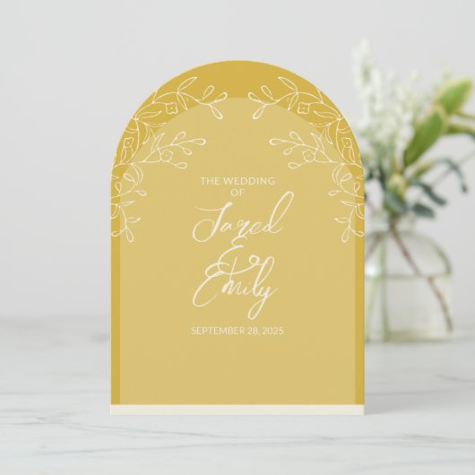 フローラアーチスタイル結婚式招待状QRコード 招待状 (スタンド正面)