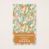 フローラアーチピンクグリーンイヤリングジュエリーディスプレイカード (裏面)