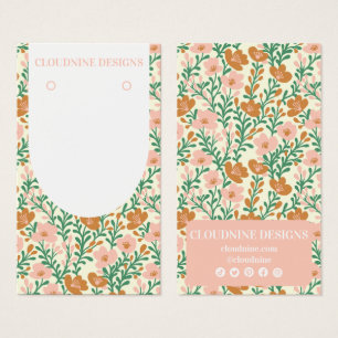 フローラアーチピンクグリーンイヤリングジュエリーディスプレイカード