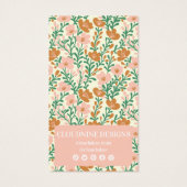 フローラアーチピンクグリーンイヤリングジュエリーディスプレイカード (裏面)