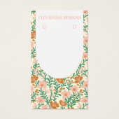 フローラアーチピンクグリーンイヤリングジュエリーディスプレイカード (正面)