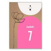 フローラアーチピンクモノグラム結婚ズ テーブルナンバー (正面)