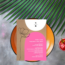 フローラアーチピンクモノグラム結婚ズ メニュー