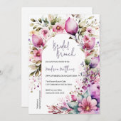 フローラアーチブライダルブランチ水カラーベビーシャワー 招待状 (正面/裏面)