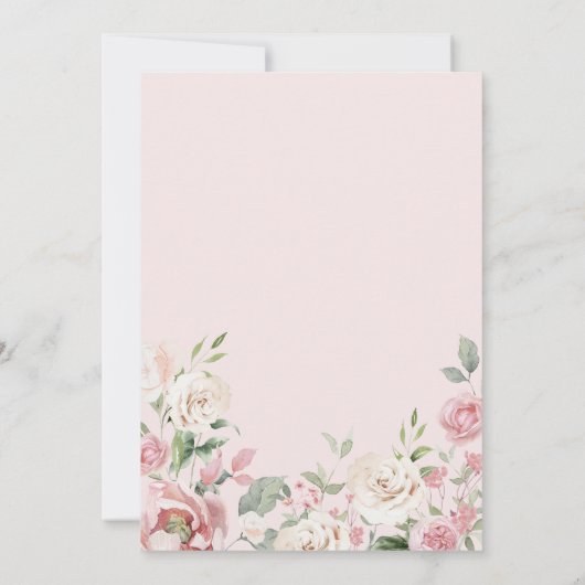 フローラアーチベビーイン開花ベビーシャワー 招待状 (裏面)