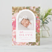 フローラアーチベビーガール誕生のお知らせ 招待状 (スタンド正面)