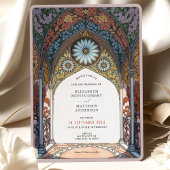 フローラアーチ型ゴシック結婚アールヌーボー 招待状