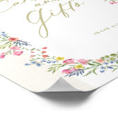 フローラアーチ春カードギフトブライダルシャワー標識 ポスター (角)