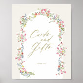 フローラアーチ春カードギフトブライダルシャワー標識 ポスター (正面)
