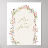 フローラアーチ春ガーデンブライダルシャワー標識 ポスター (正面)
