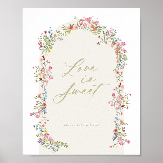 フローラアーチ春ガーデンブライダルシャワー標識 ポスター (正面)