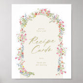 フローラアーチ春レシピカードブライダルシャワー標識 ポスター (正面)